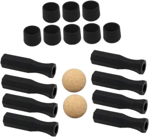 jojomis Foosball Table Handles Replacement Black Easy to Install Mini Table Football Game Accessories with 2 Balls End Caps