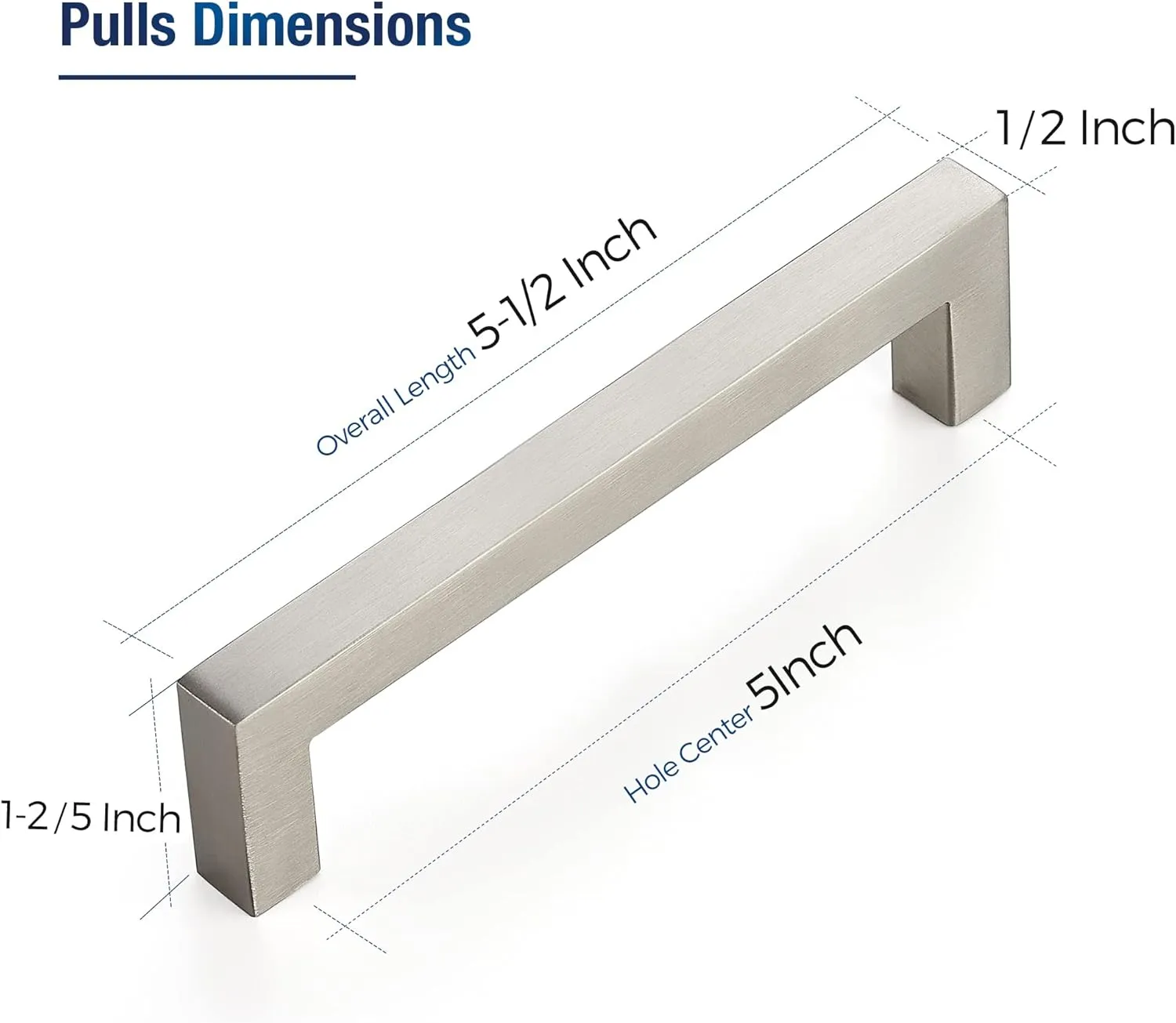JOY DECOR 10 Pack Kitchen Cabinet Pulls with 5 Inch Hole Center, Brushed Nickel Stainless Steel Cabinet Handles, Kitchen Drawer Pulls Hardware