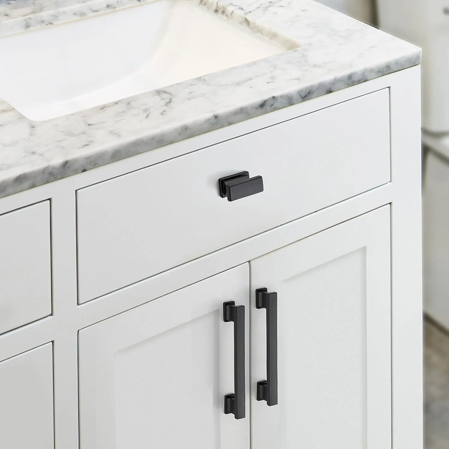 JOY DECOR 10 Pack Matte Black Cabinet Knobs and Handles - Single Hole Kitchen Door Pulls for Cabinets