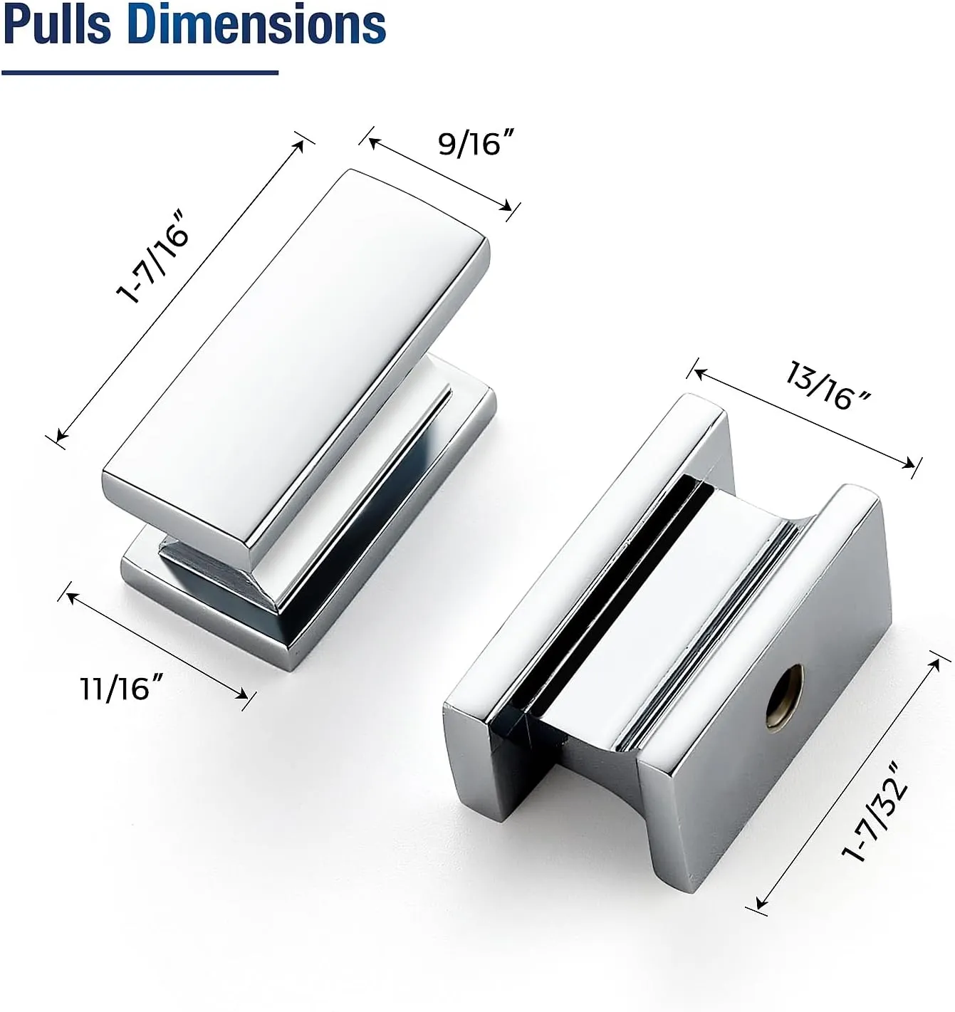 JOY DECOR 10 Pack Polished Chrome Cabinet Knobs - Single Hole Kitchen Cabinet Door Handles and Drawer Pulls