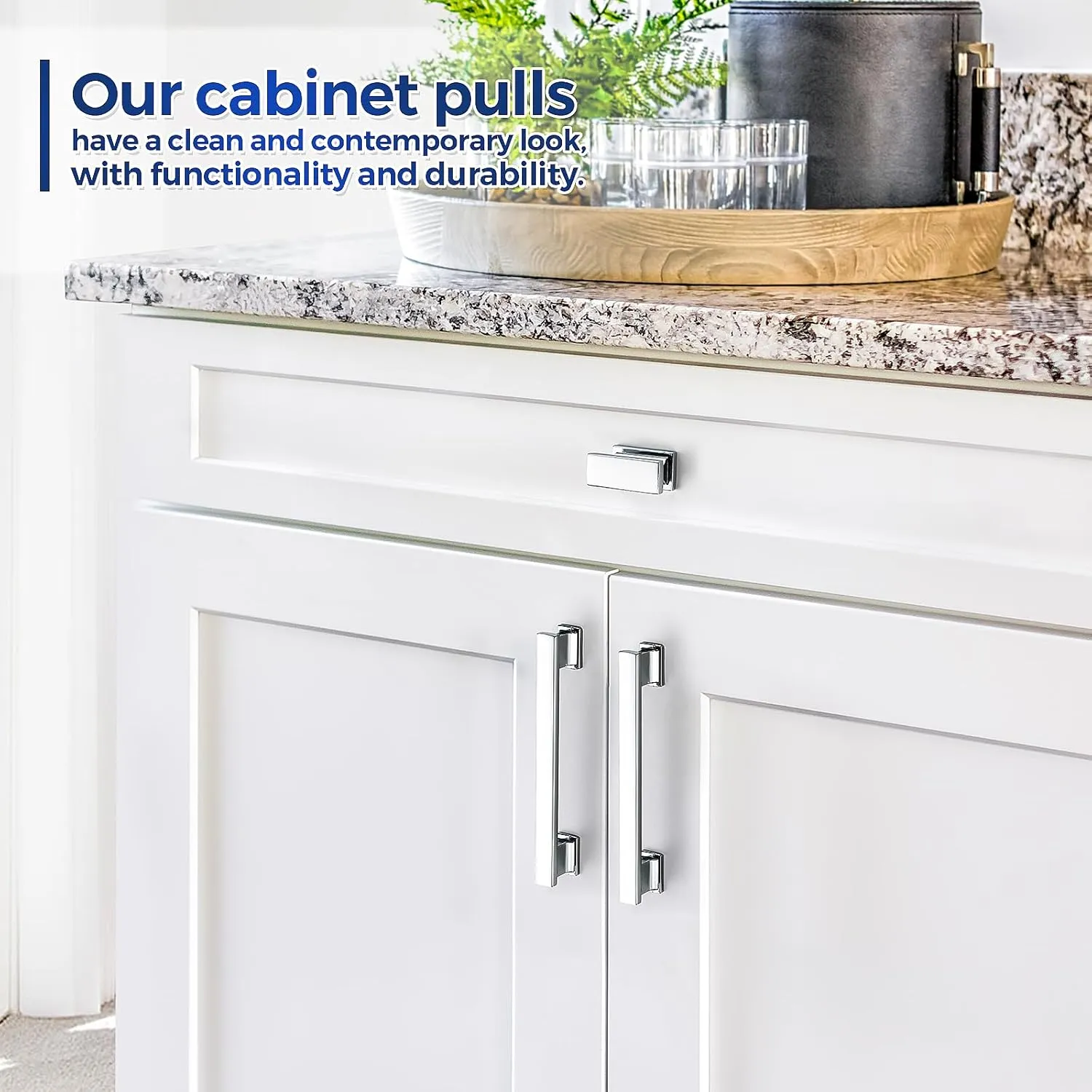 JOY DECOR 10 Pack Polished Chrome Cabinet Knobs - Single Hole Kitchen Cabinet Door Handles and Drawer Pulls