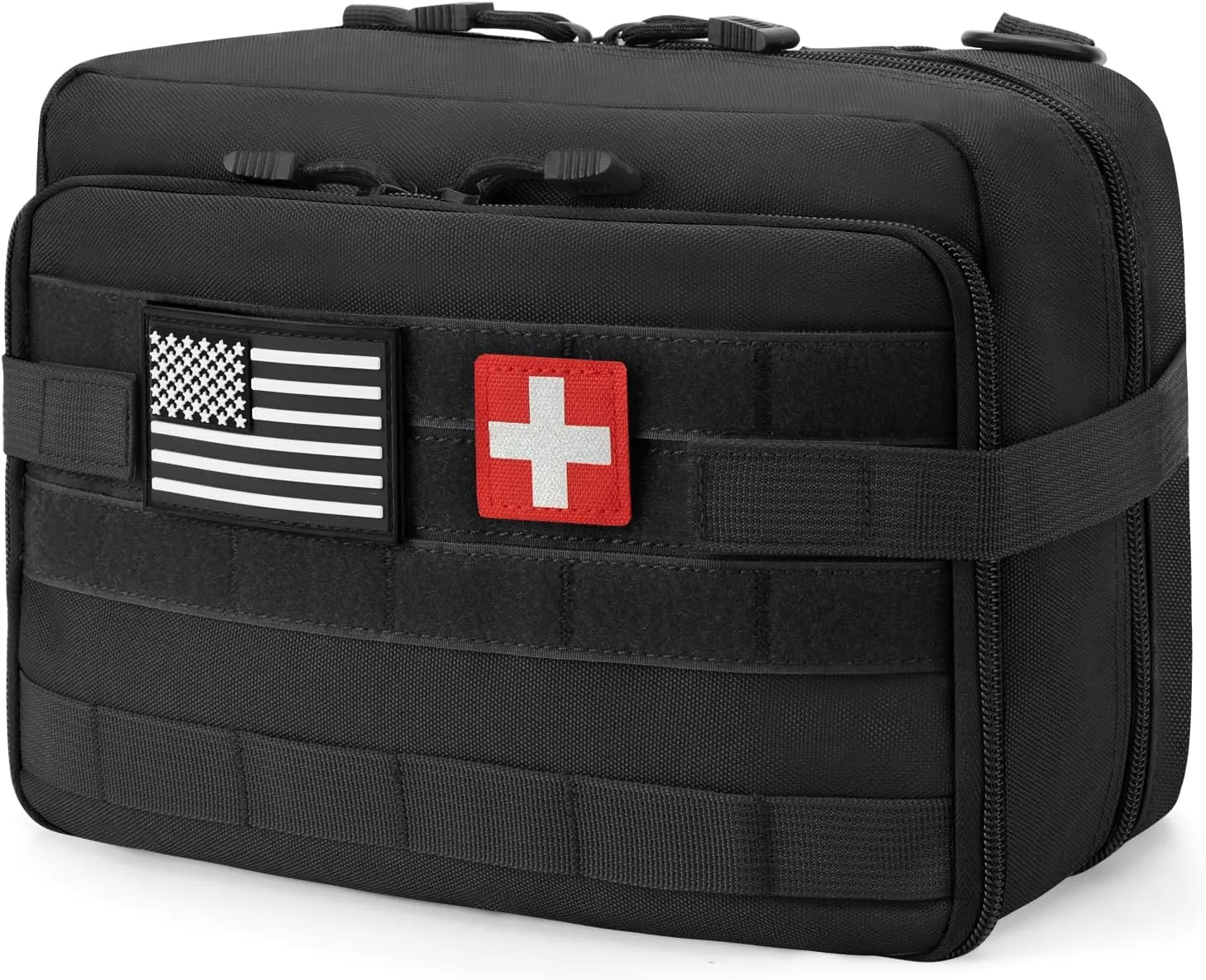 Jueachy Tactical Molle Pouch Large Admin Bag Utility Tool Pouches Molle Attachment EDC Pouches Expandable Molle Accessories Organizer Medical Pocket U.S.A Patch Included