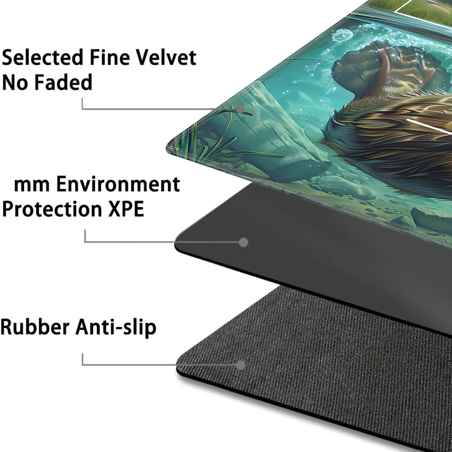 JVGFYNKL for MTG Playmat, 24 x 14 in for TCG Playmat with Zones, Trading Card Game Playmats with Storage Bag and 6 Dice, for MTG Table Mat Card Accessories, Cute Sea Otter Black