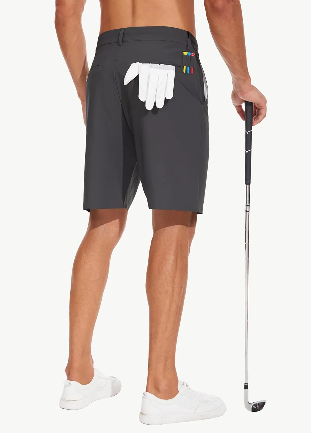 JWM Mens 7"/9" Stretch Golf Shorts - Lightweight Hybrid Casual Dress Work Flat Front Shorts with 5 Pockets Quick Dry UPF50