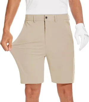 JWM Mens 7"/9" Stretch Golf Shorts - Lightweight Hybrid Casual Dress Work Flat Front Shorts with 5 Pockets Quick Dry UPF50