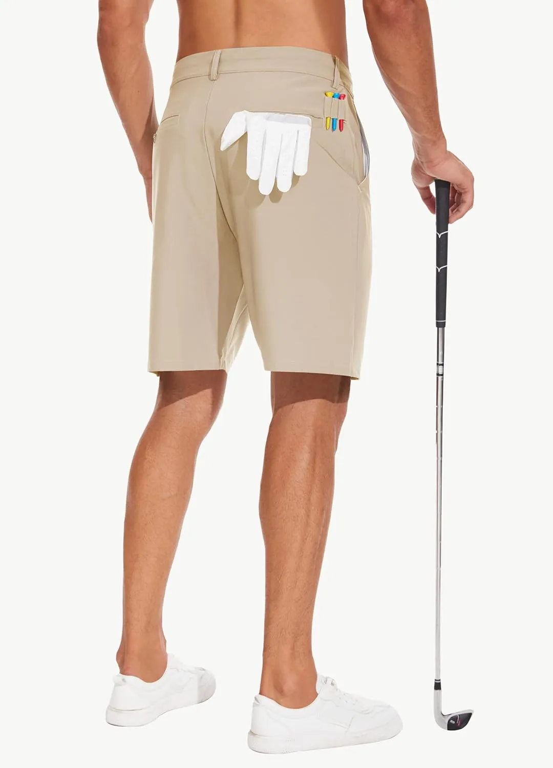 JWM Mens 7"/9" Stretch Golf Shorts - Lightweight Hybrid Casual Dress Work Flat Front Shorts with 5 Pockets Quick Dry UPF50