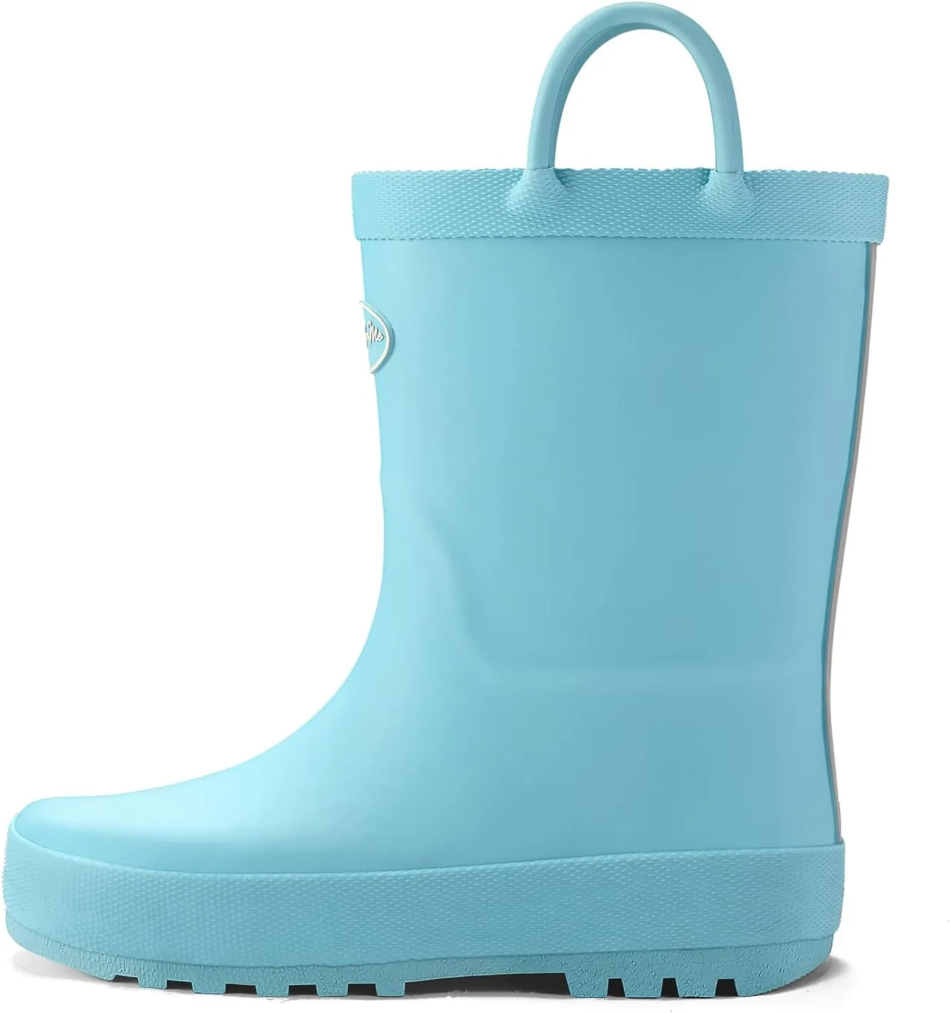 K KomForme Kids Rain Boots, Waterproof Rubber Matte Boots with Easy-on Handles