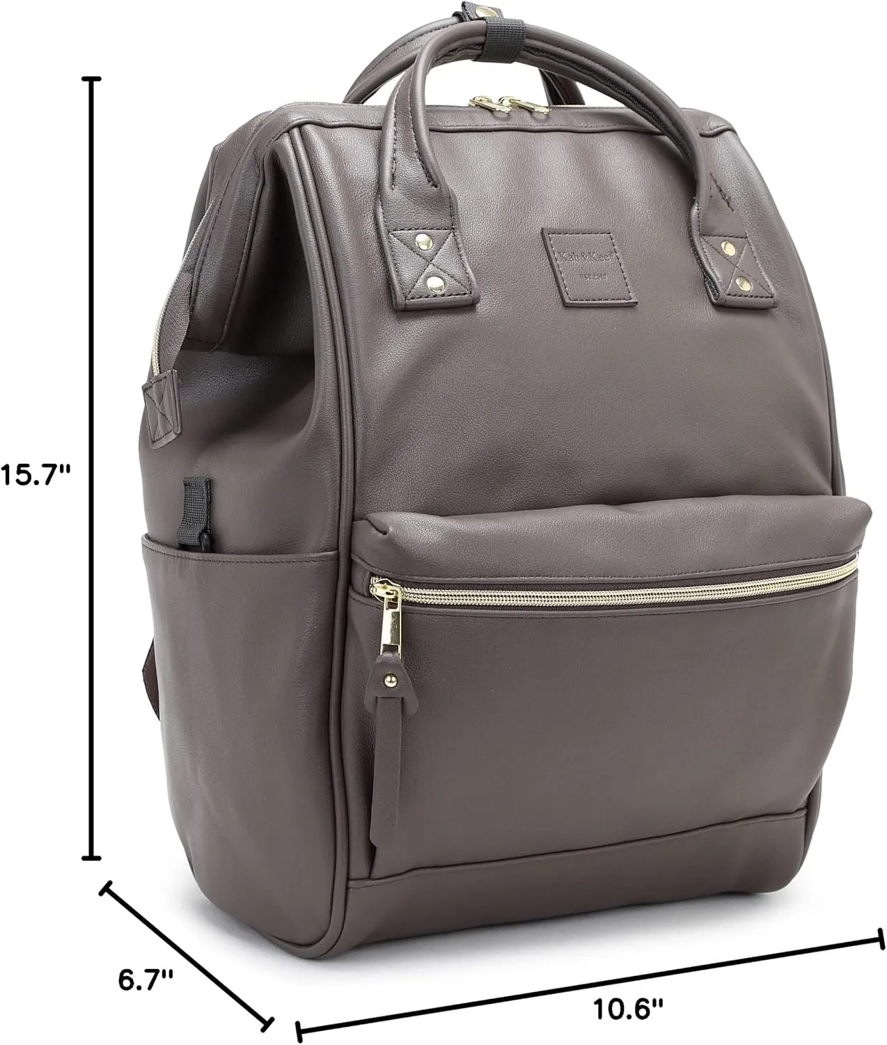 Kah&Kee Leather Backpack Diaper Bag Laptop Travel Doctor Teacher Bag For Women Man (Grey II)