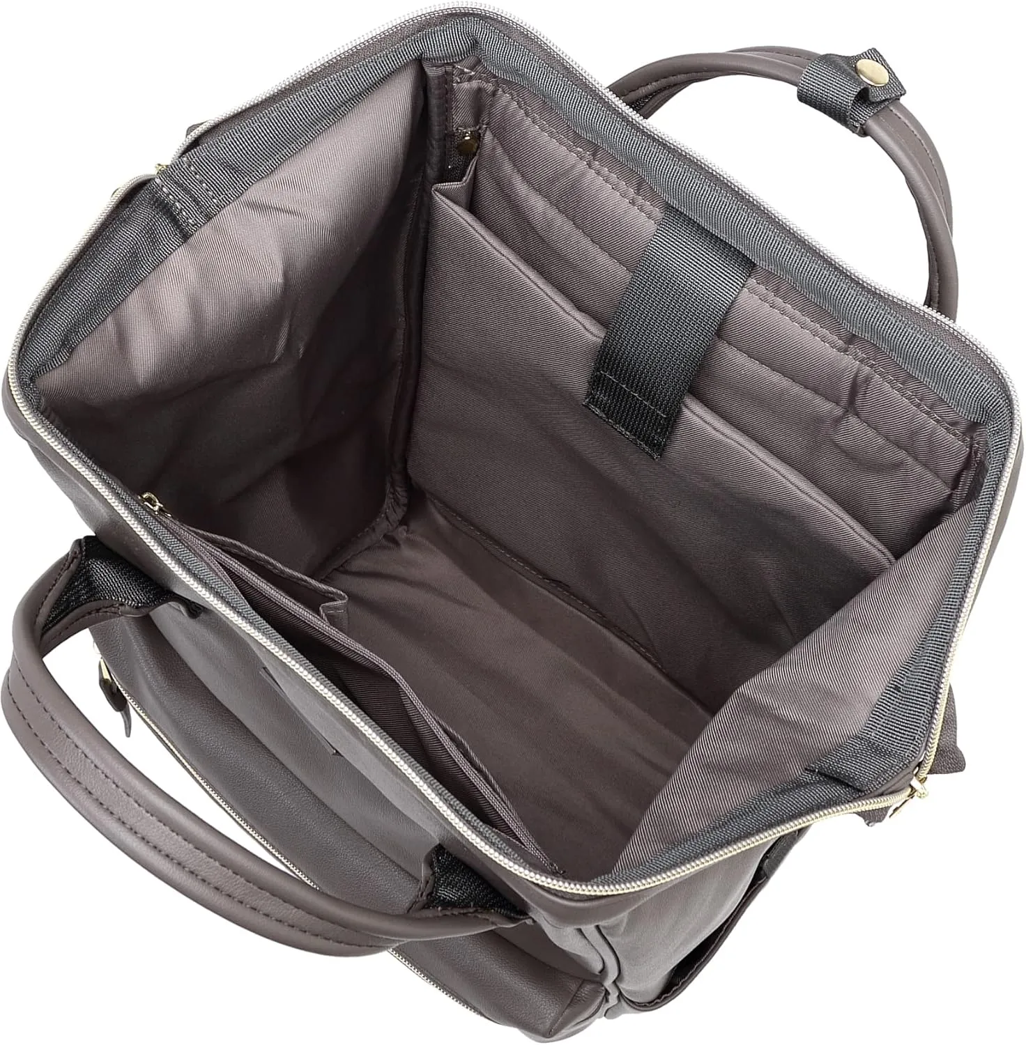 Kah&Kee Leather Backpack Diaper Bag Laptop Travel Doctor Teacher Bag For Women Man (Grey II)