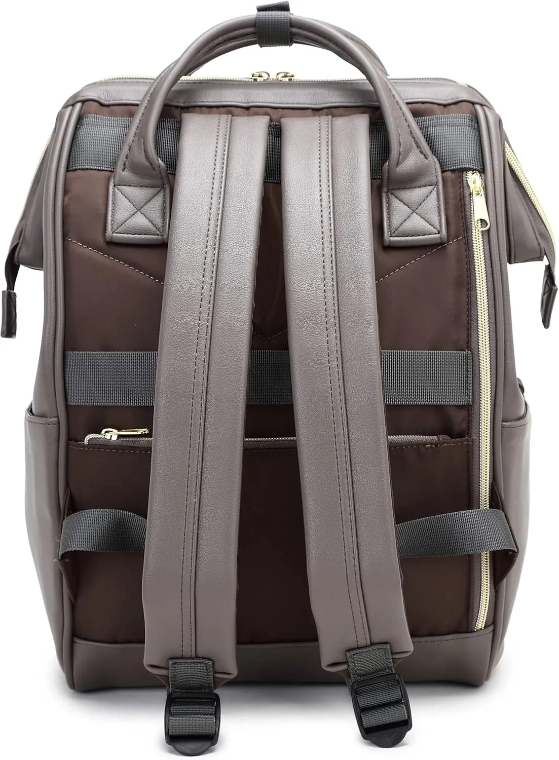 Kah&Kee Leather Backpack Diaper Bag Laptop Travel Doctor Teacher Bag For Women Man (Grey II)