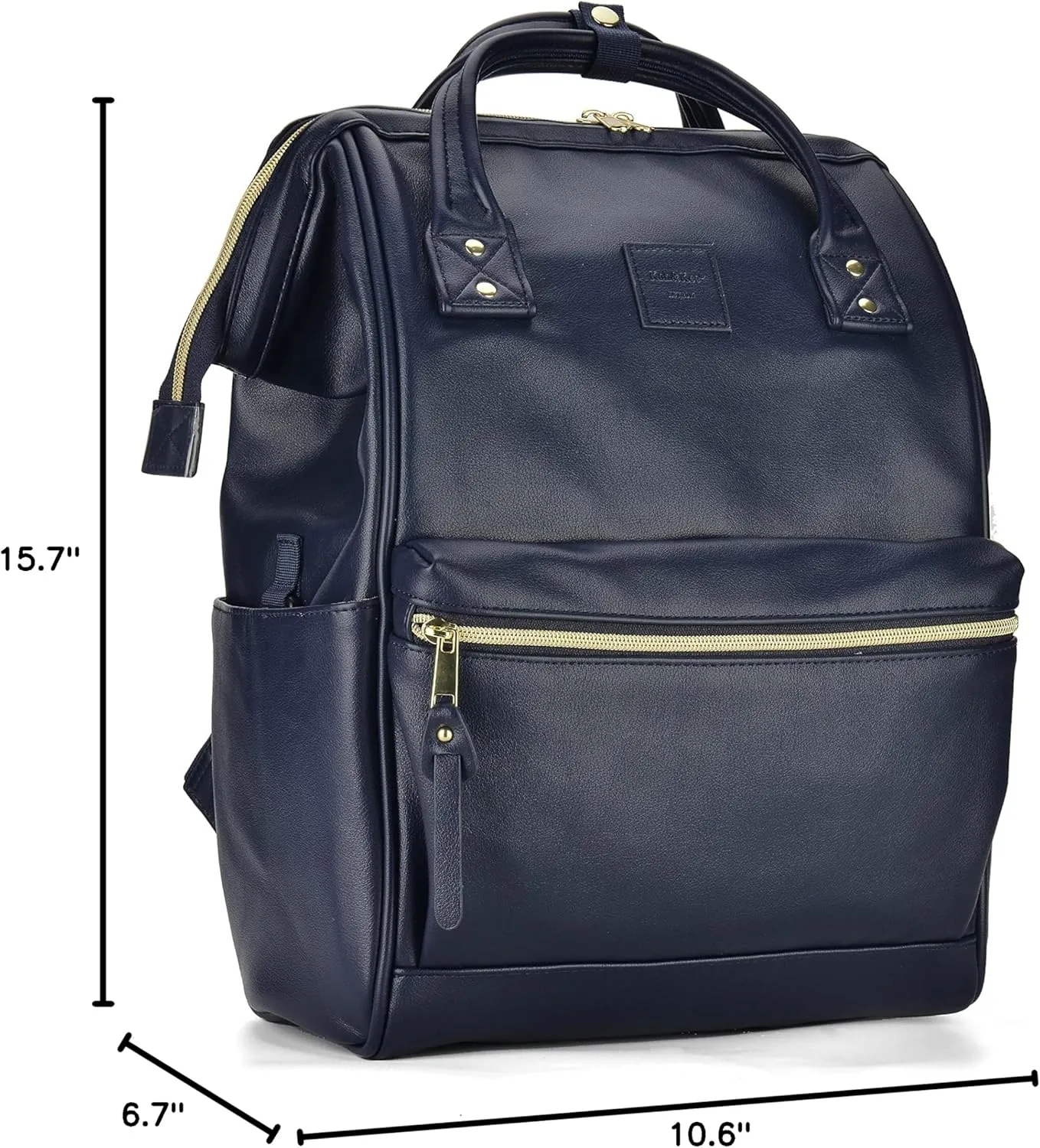 Kah&Kee Leather Backpack Diaper Bag Laptop Travel Doctor Teacher Bag For Women Man (Navy II)