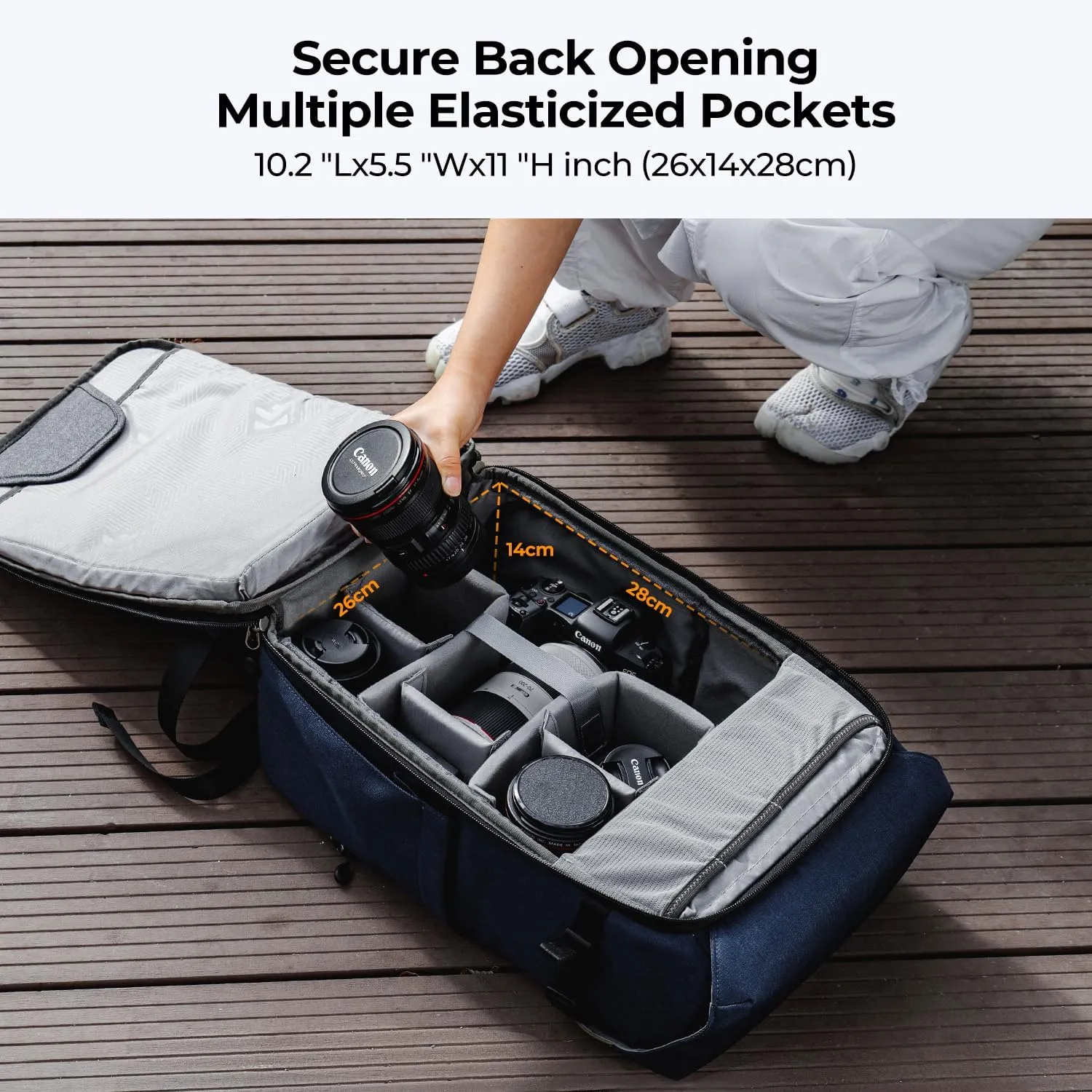 K&F Concept Camera Backpacks for Photographers Travel Bag for Tripod Camera Lence Accessory with laptop compartment and Rain Cover Waterproof Multi-Functional Camera Bags for Dslr Cameras
