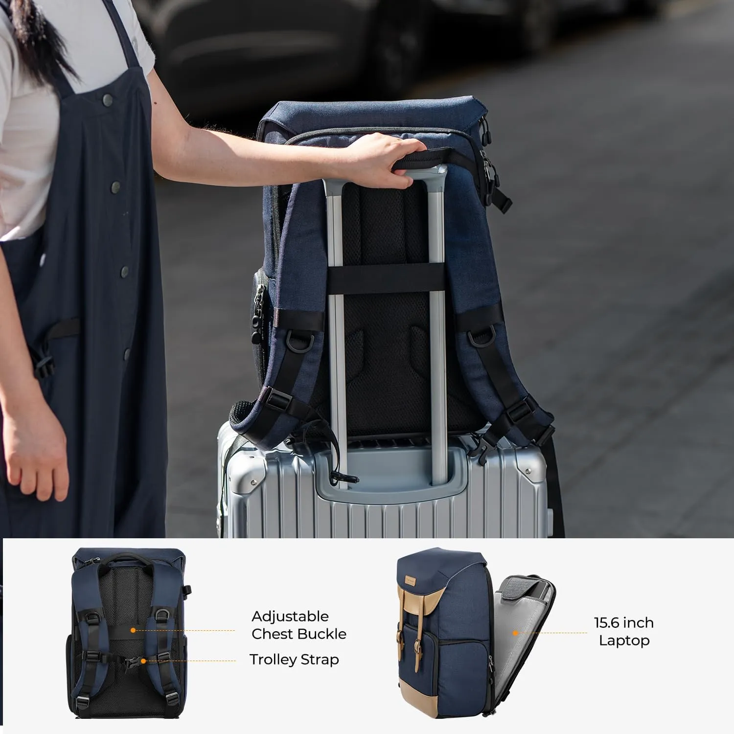 K&F Concept Camera Backpacks for Photographers Travel Bag for Tripod Camera Lence Accessory with laptop compartment and Rain Cover Waterproof Multi-Functional Camera Bags for Dslr Cameras