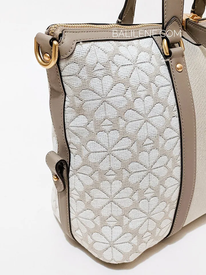 Kate Spade Flower Jacquard Stripe Faye Medium Satchel Natural Multi