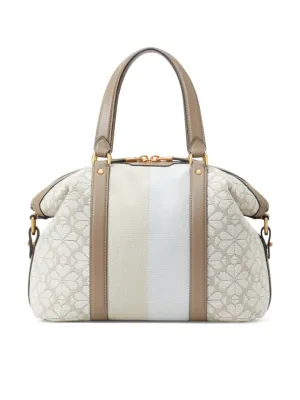 Kate Spade Flower Jacquard Stripe Faye Medium Satchel Natural Multi