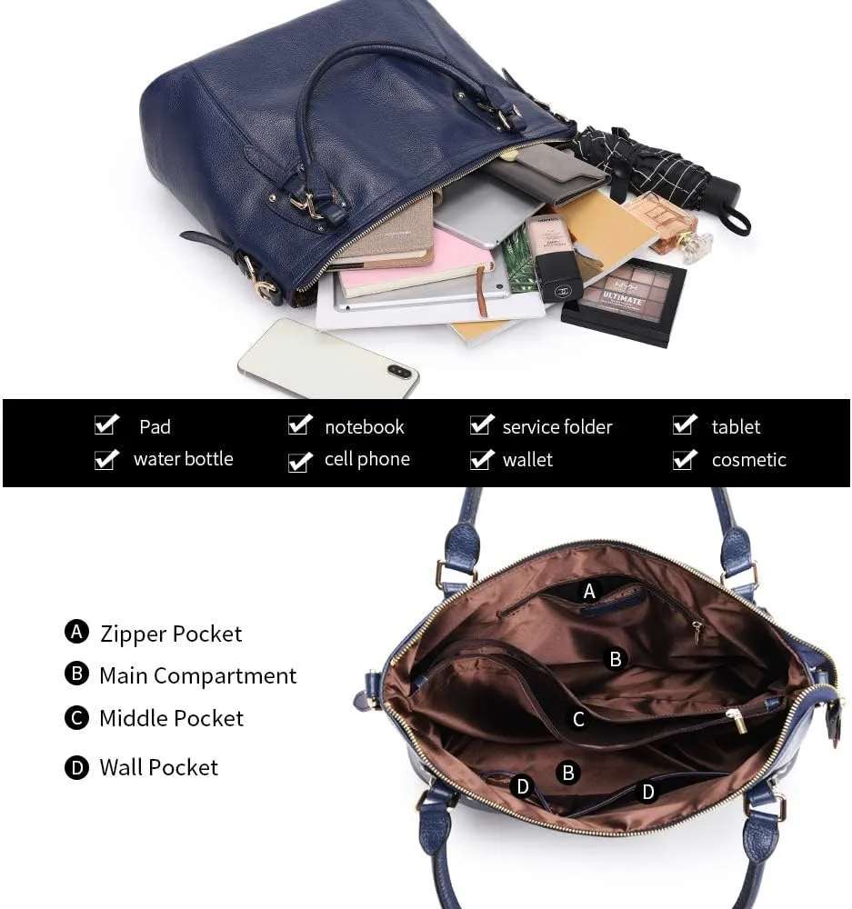 Kattee Leather Handbags Tote Shoulder Bag for Woman Satchel Designer Purse Top Handles Crossbody Bag Large Capacity