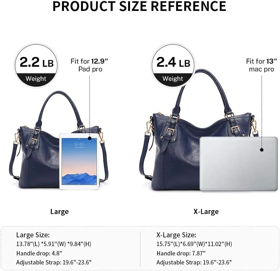 Kattee Leather Handbags Tote Shoulder Bag for Woman Satchel Designer Purse Top Handles Crossbody Bag Large Capacity