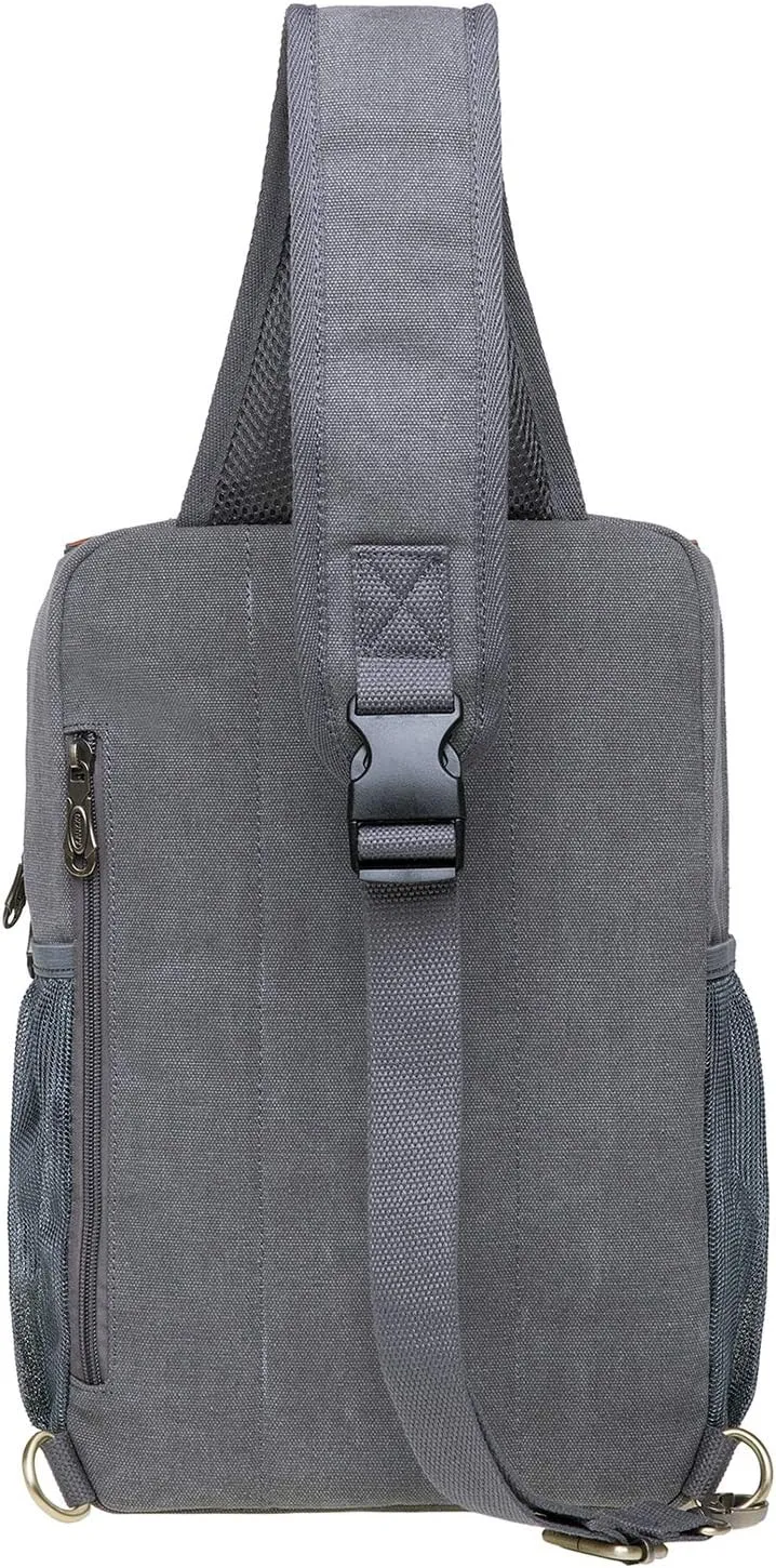 KAUKKO Canvas Messenger Bag Cross Body Shoulder Sling Backpack Travel Hiking Chest Bag