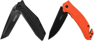 Kershaw 3" Tanto Brawler & Barricade Orange Rescue Knives Bundle