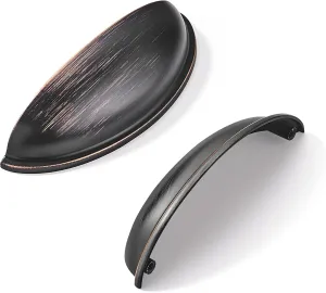 khtumeware 10 Pack 4" Drawer Pulls Oil Rubbed Bronze Cabinet Cup Pulls Kitchen Hardware Cabinet Handles Drawer Handles Knobs 4 inch Hole Center