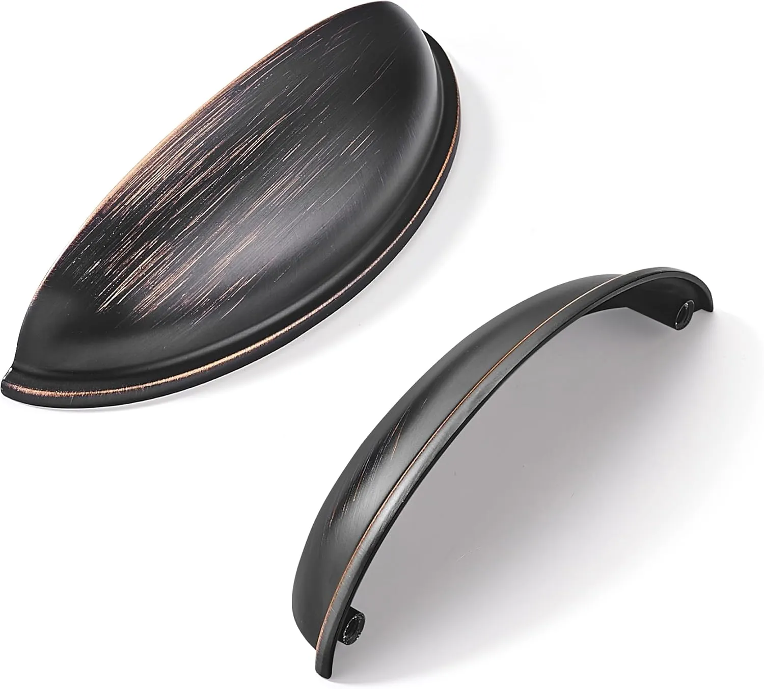 khtumeware 10 Pack 4" Drawer Pulls Oil Rubbed Bronze Cabinet Cup Pulls Kitchen Hardware Cabinet Handles Drawer Handles Knobs 4 inch Hole Center