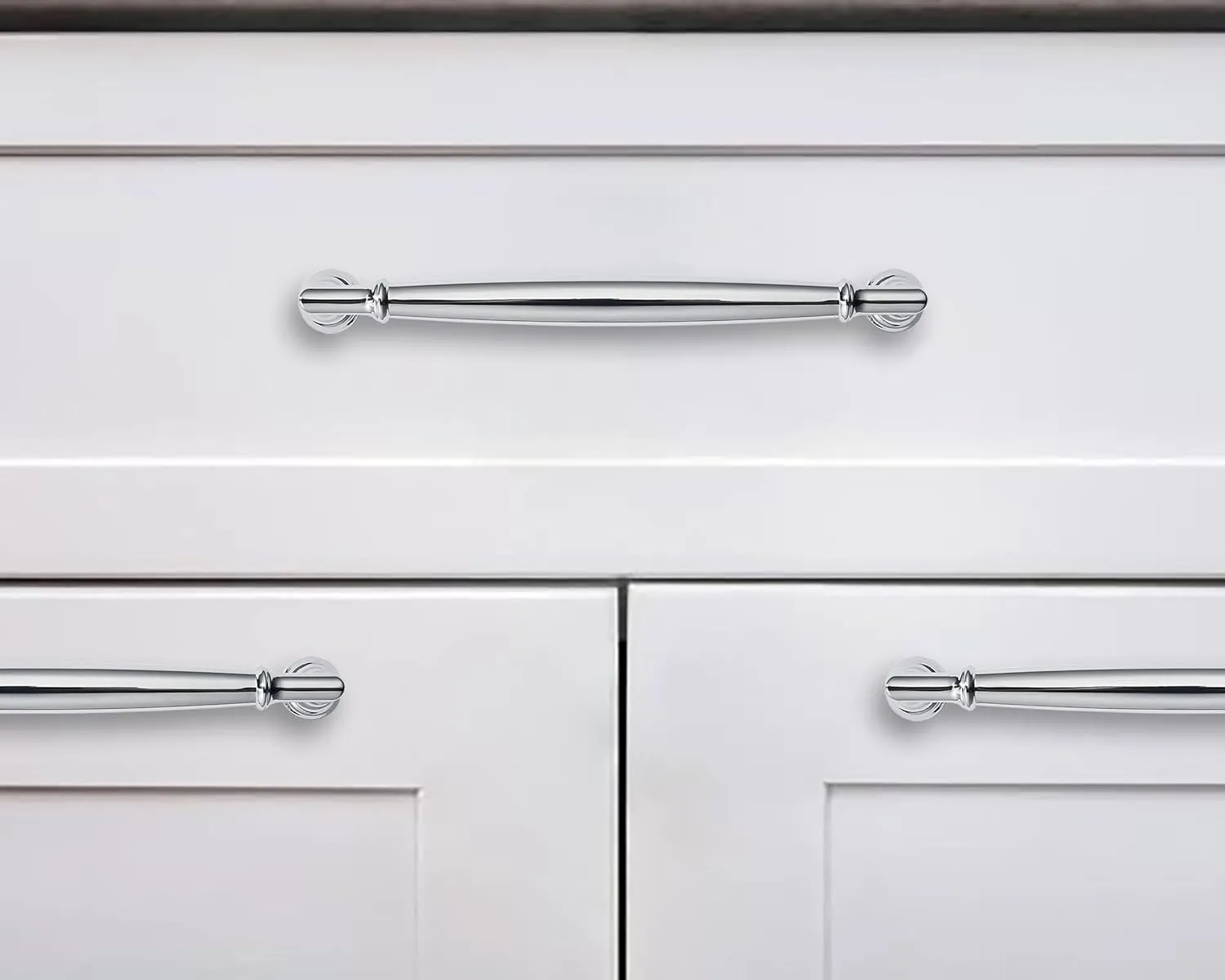 khtumeware 2 Pack 6 Inch(152mm) Polished Chrome Cabinet Pulls Heavy Duty Solid Cabinet Handles Kitchen Cabinet Hardware for Cupboard Drawer Handles