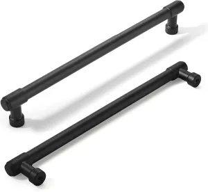 khtumeware 2 Pack Matte Black Cabinet Pulls 12 Inch(305mm) Hole Centers Kitchen Cabinet Handles Cabinet Hardware Kitchen Handles for Cabinets Cupboard Handles Drawer Pulls