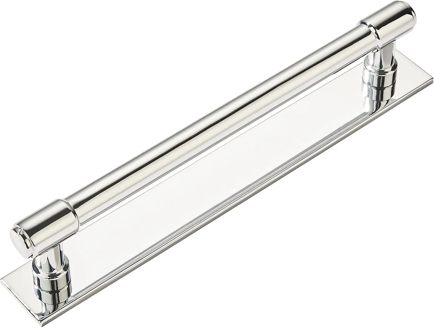 khtumeware 5 Pack 8 Inch(203 mm) Center to Center Polished Nickel Cabinet Pull Backplate with Base Plate Zinc Solid Kitchen Cabinet Handles Drawer Pulls Cabinet Hardware
