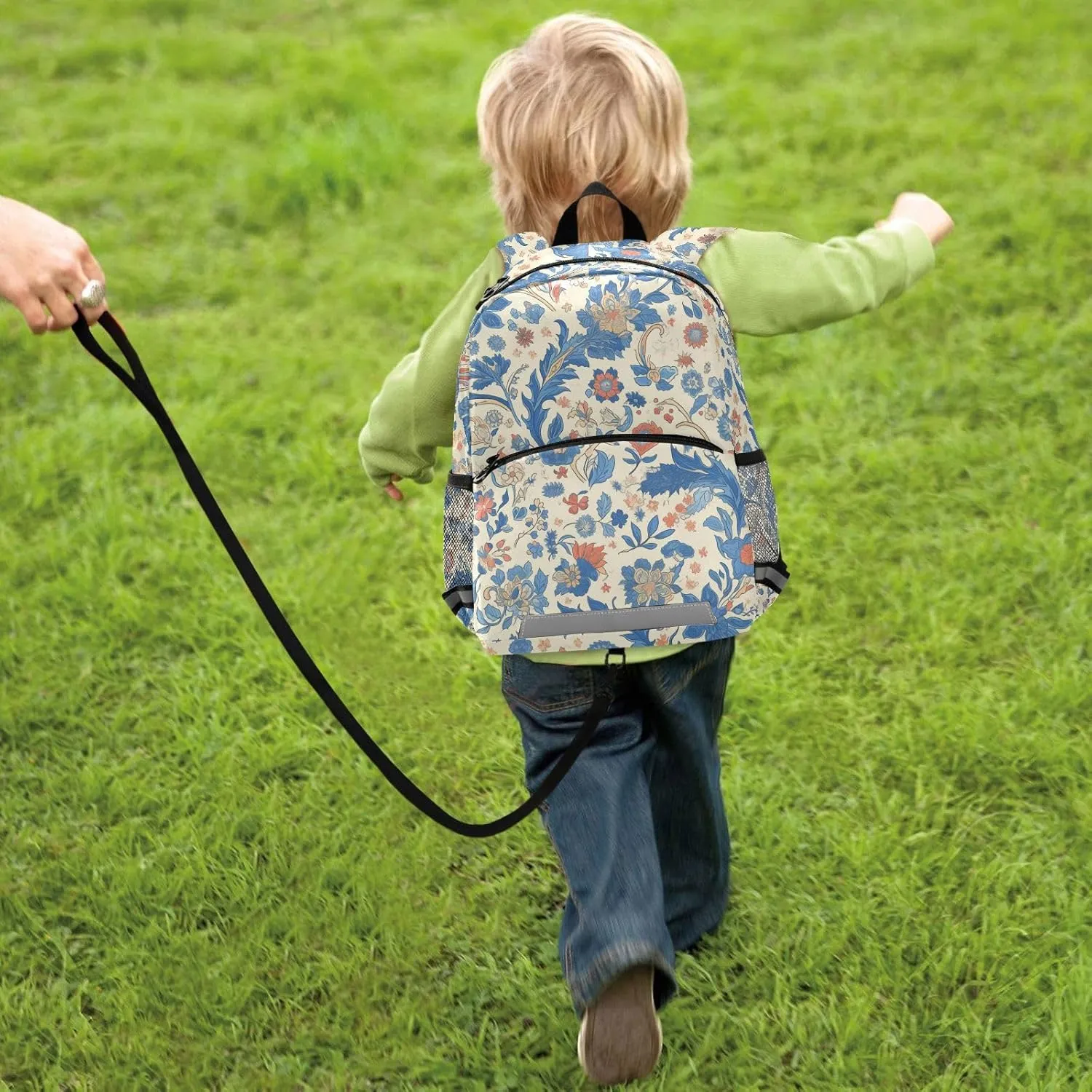 Kids Backpack for Boys Mini Multifunctional Bookbag with Reflective Strips Travel Outdoor Daypack, Paisley Watercolor
