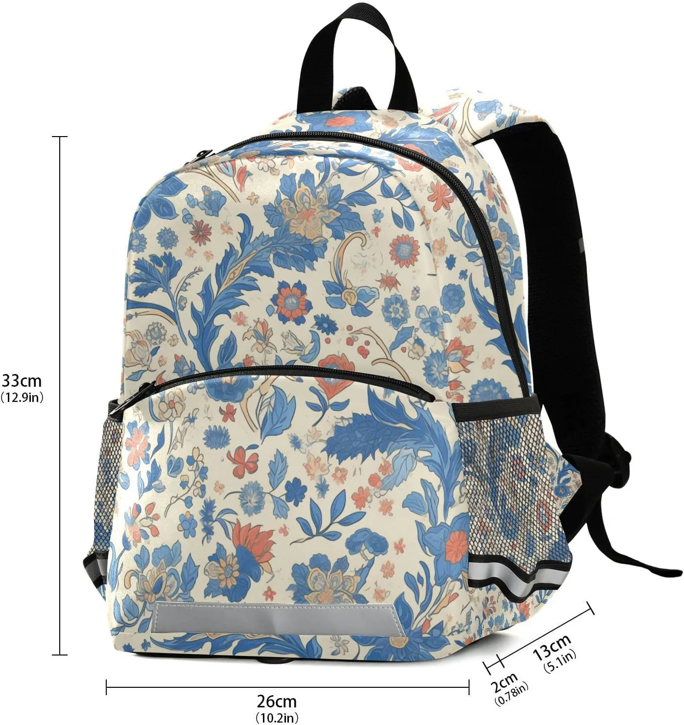 Kids Backpack for Boys Mini Multifunctional Bookbag with Reflective Strips Travel Outdoor Daypack, Paisley Watercolor