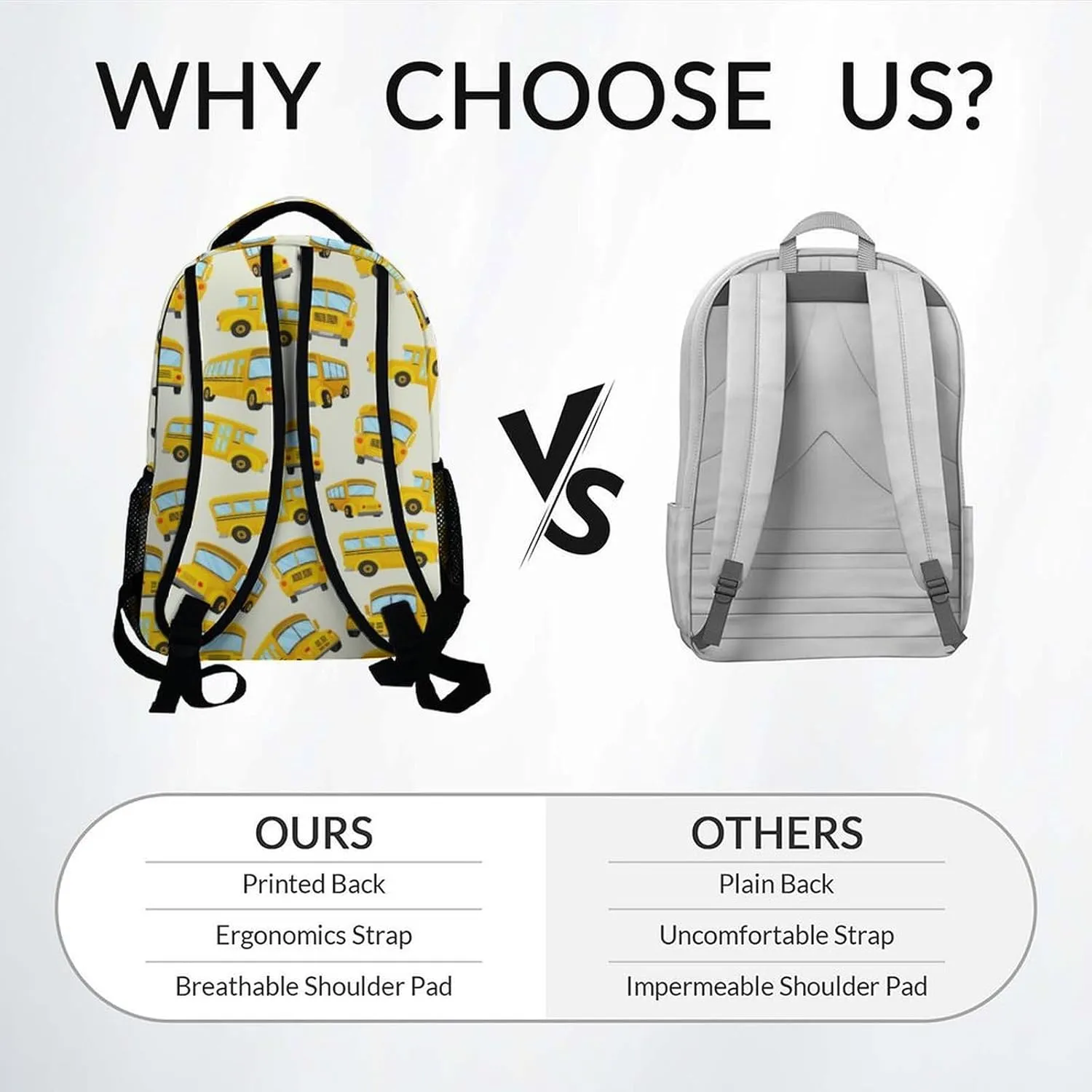 Kids Backpack School Bookbags, School Bus Backpack for Boys Girls Ages 6-12, 17 Inch School Backpacks for Primary, Cute Car Bookbag with Adjustable Straps, Yellow