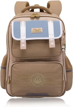 Kids Backpacks for Girls, Backpack for Elementary School Book Bags with Keychains Kawaii Travel Daypack Ages 6-8 (School Bag Khaki)