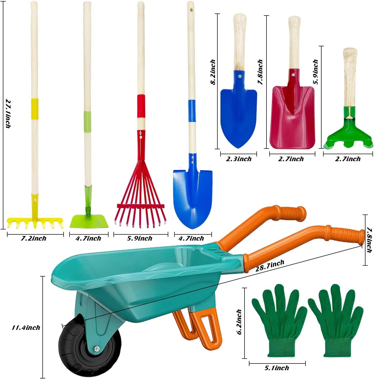 Kids Gardening Tools Outdoor Toys Set Backyard Play with Wheelbarrow Educational STEM Learning Pretend Toys Outdoor Indoor for Toddlers Kids Boys Girls