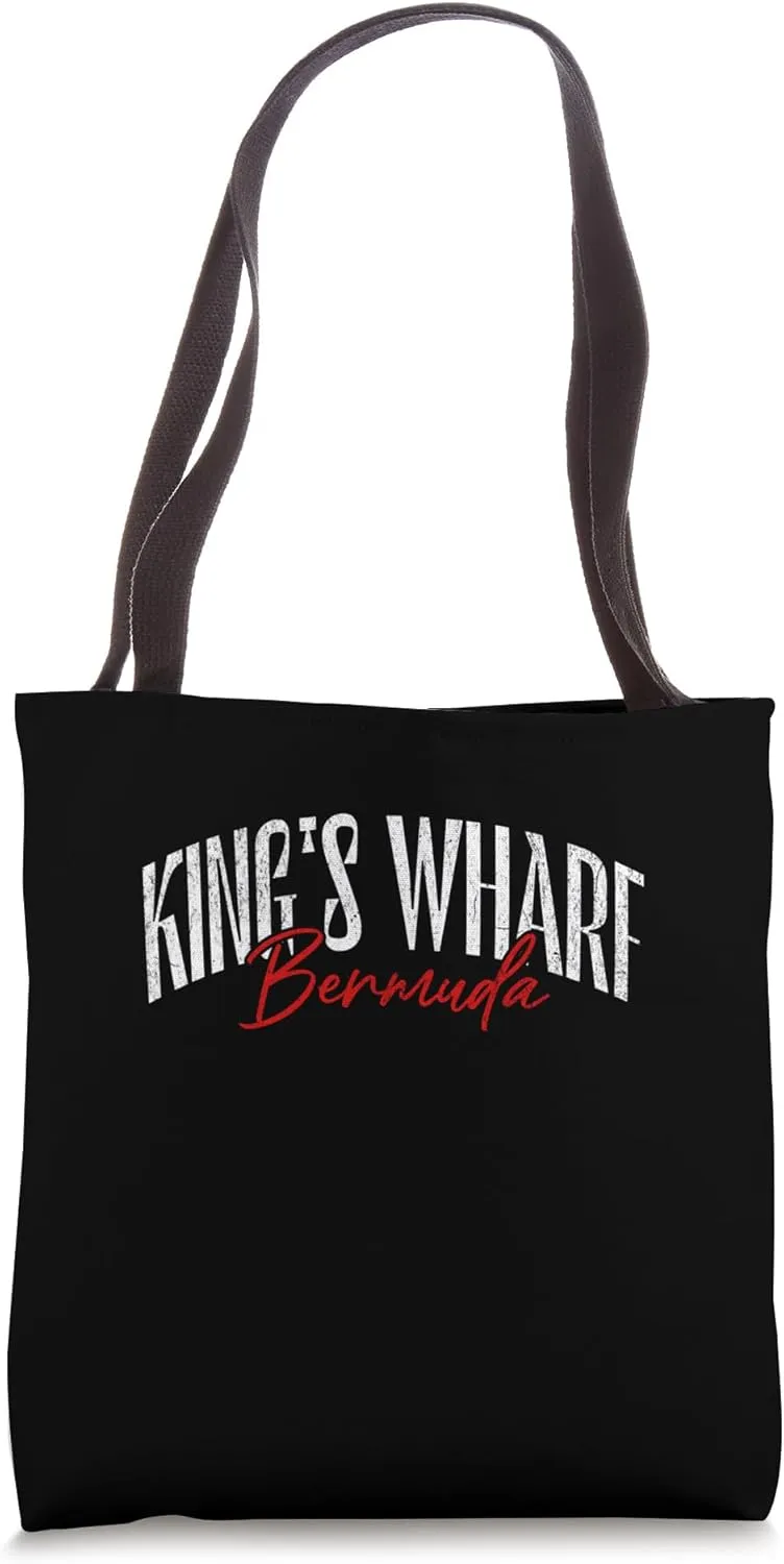 King's Wharf Bermuda Travel Vacation Gift Graphic Design Tote Bag