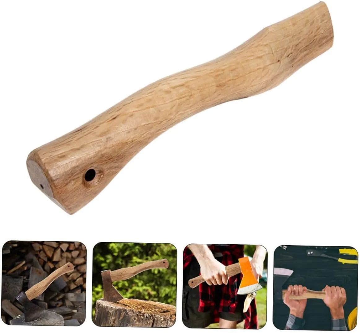 Kisangel 6pcs Ergonomic Wooden Axe Handle Replacement Wood Grip for Use Smooth Easy Installation Compatible Various Axes for Camping and Outdoor Activities