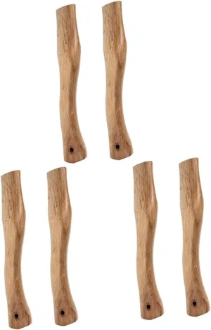 Kisangel 6pcs Ergonomic Wooden Axe Handle Replacement Wood Grip for Use Smooth Easy Installation Compatible Various Axes for Camping and Outdoor Activities