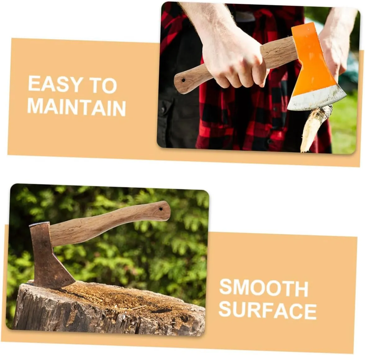 Kisangel 6pcs Ergonomic Wooden Axe Handle Replacement Wood Grip for Use Smooth Easy Installation Compatible Various Axes for Camping and Outdoor Activities