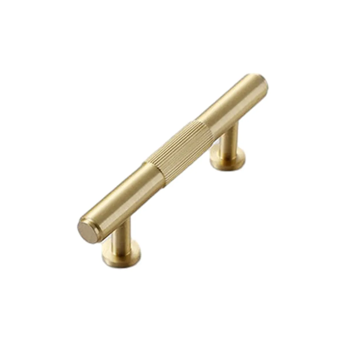Knurled Copper Cabinet Handles and Knobs for Kitchen and Drawers Brushed Brass