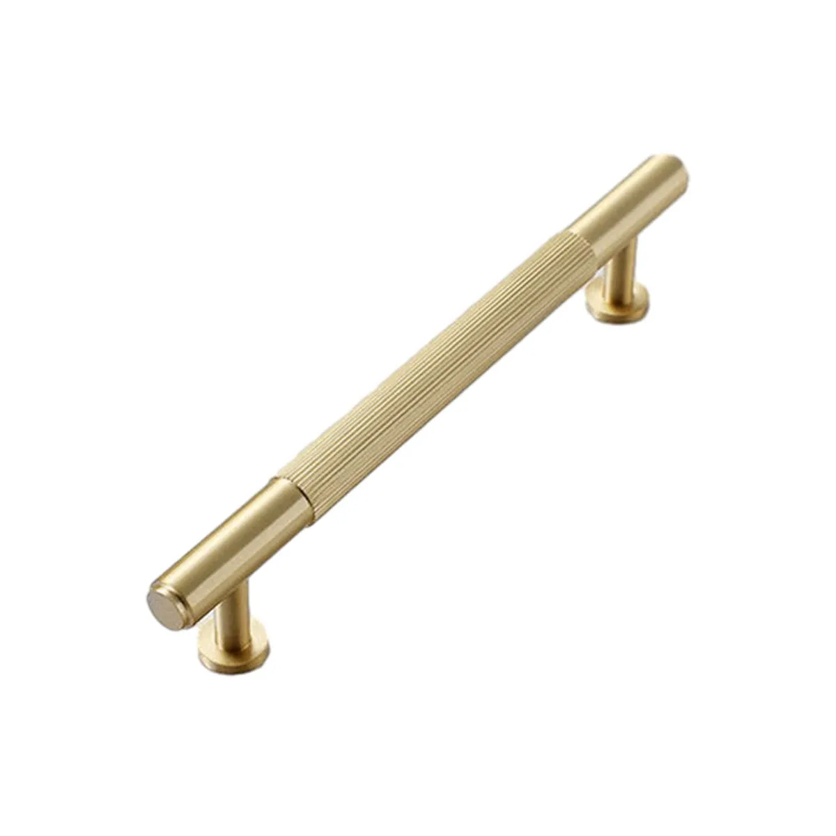 Knurled Copper Cabinet Handles and Knobs for Kitchen and Drawers Brushed Brass