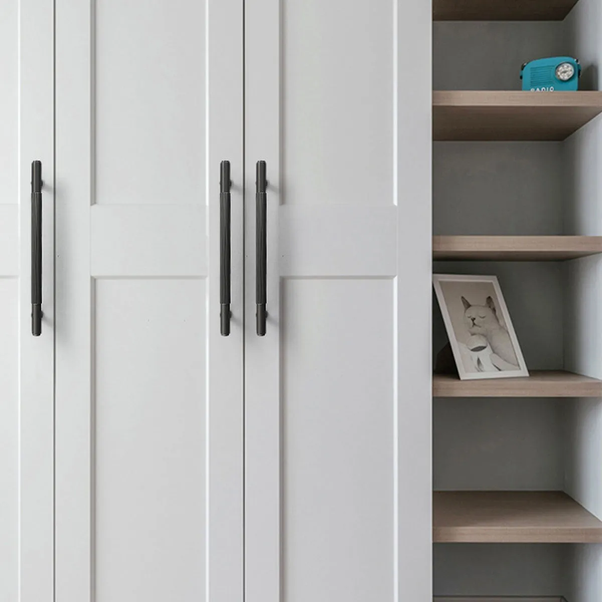 Knurled Copper Cabinet Handles and Knobs for Kitchen and Drawers Brushed Brass