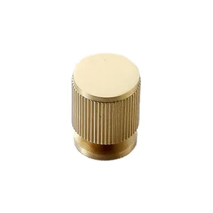 Knurled Copper Cabinet Handles and Knobs for Kitchen and Drawers Brushed Brass