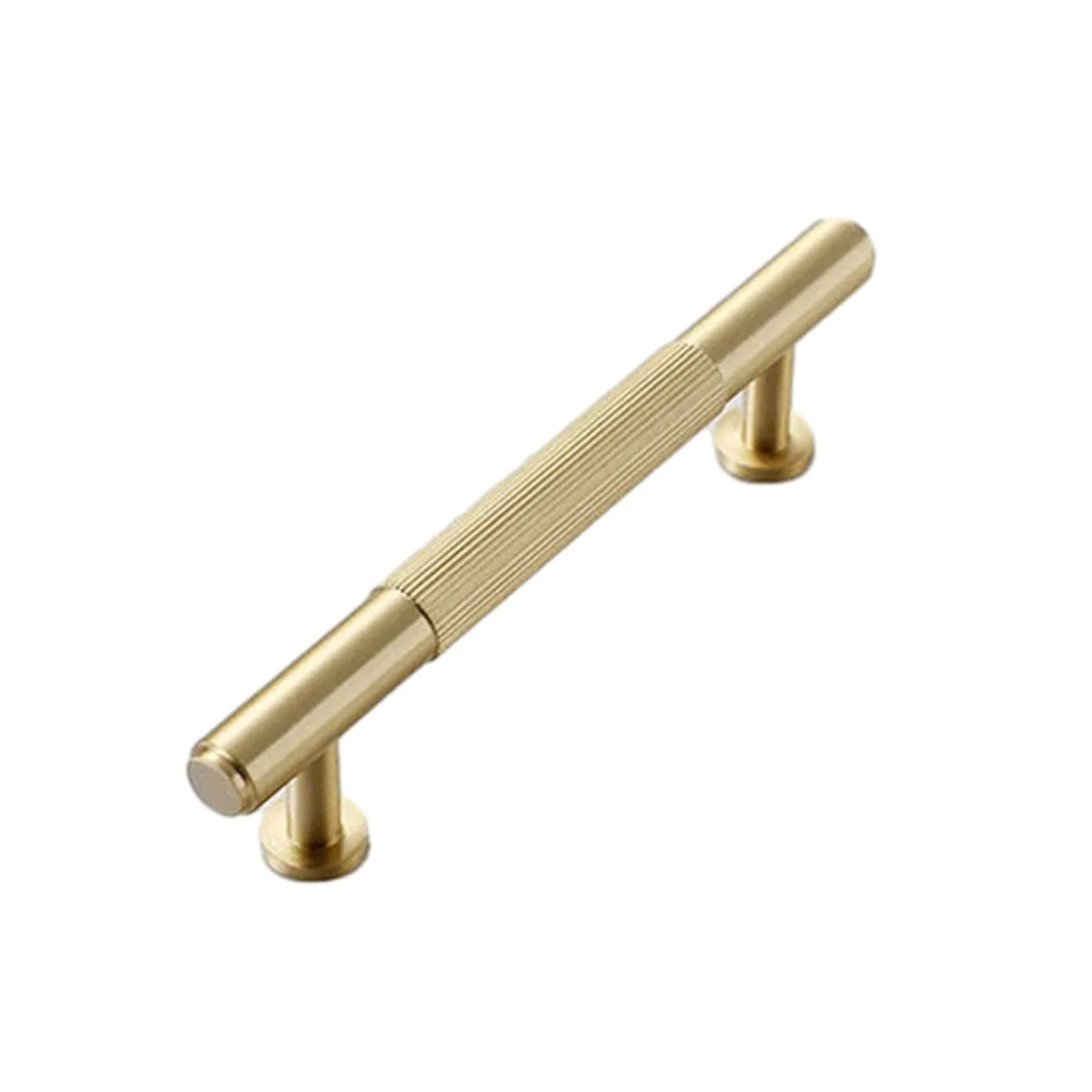 Knurled Copper Cabinet Handles and Knobs for Kitchen and Drawers Brushed Brass