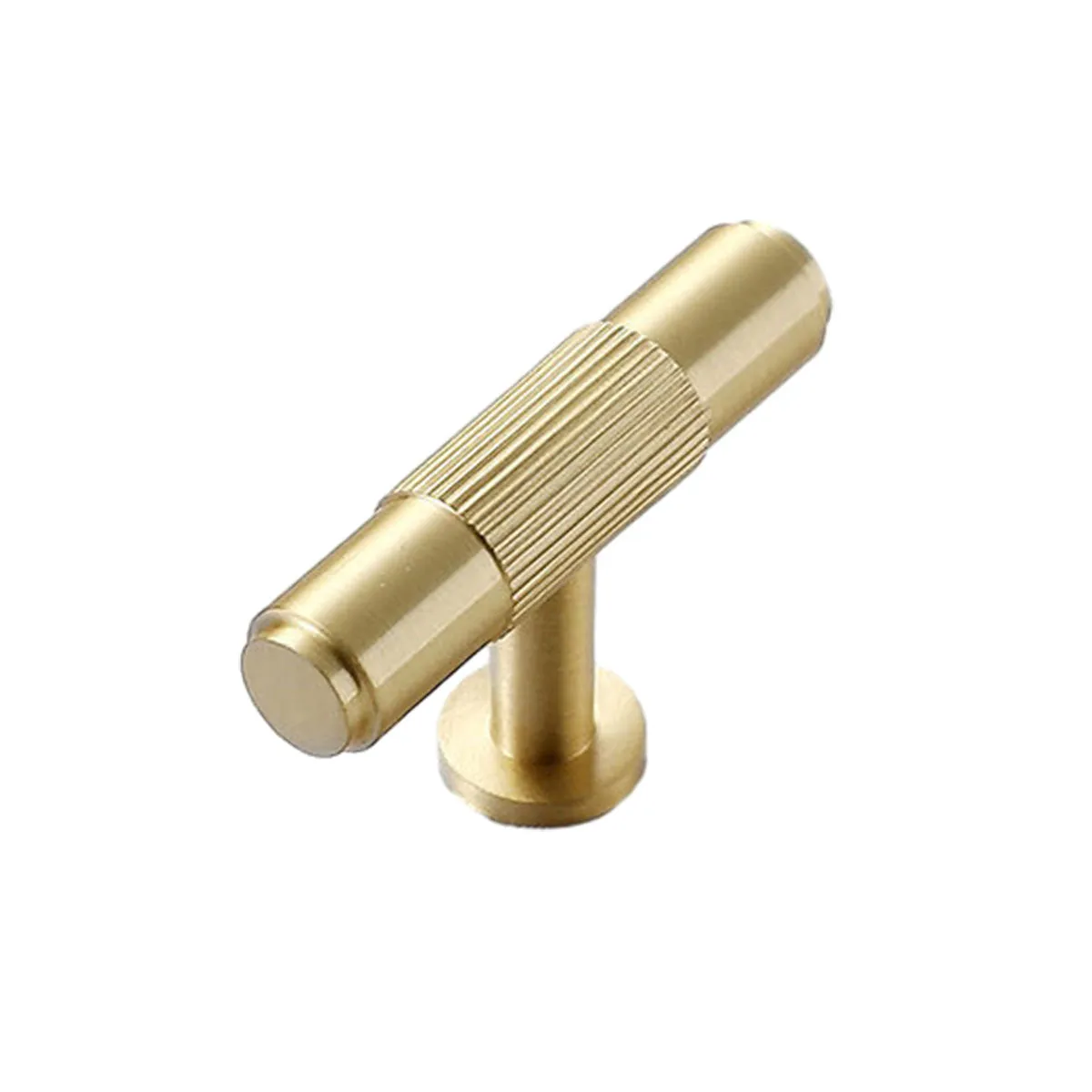 Knurled Copper Cabinet Handles and Knobs for Kitchen and Drawers Brushed Brass