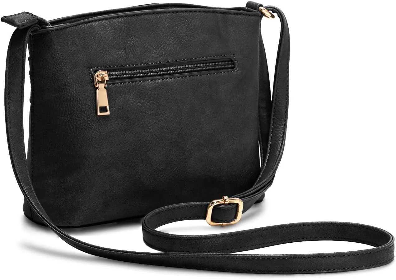 LA TERRE Zipper Pocket Crossbody Bags, Lightweight Medium Crossbody Purses Women's Shoulder Handbags