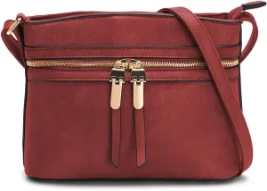 LA TERRE Zipper Pocket Crossbody Bags, Lightweight Medium Crossbody Purses Women's Shoulder Handbags