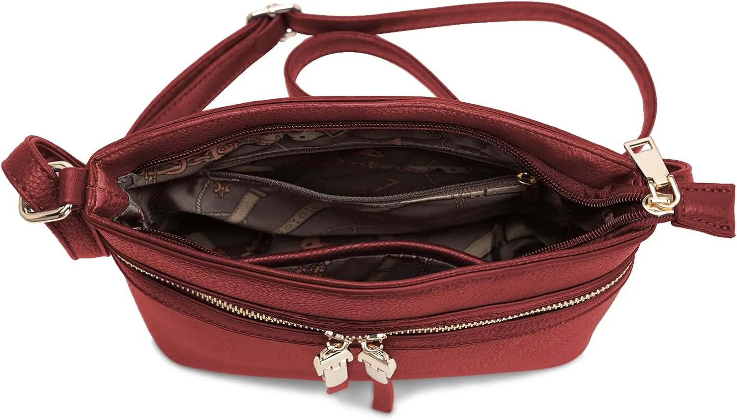 LA TERRE Zipper Pocket Crossbody Bags, Lightweight Medium Crossbody Purses Women's Shoulder Handbags
