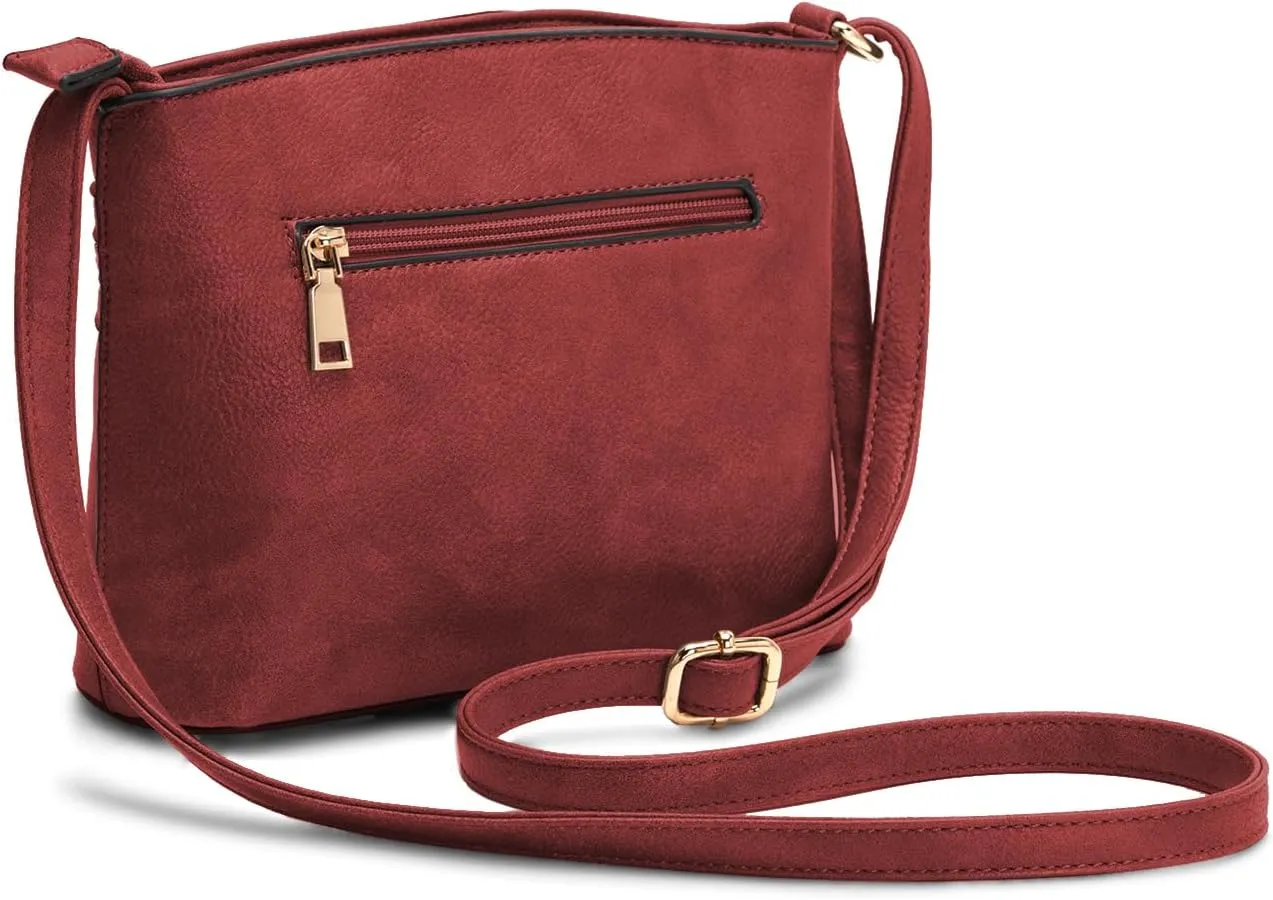 LA TERRE Zipper Pocket Crossbody Bags, Lightweight Medium Crossbody Purses Women's Shoulder Handbags