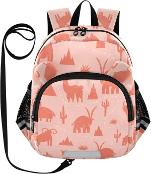 Lamas Goats Yaks Preschool Backpack Rams Daycare Bookbag School Backpack with Traction Rope for Kids 3-6