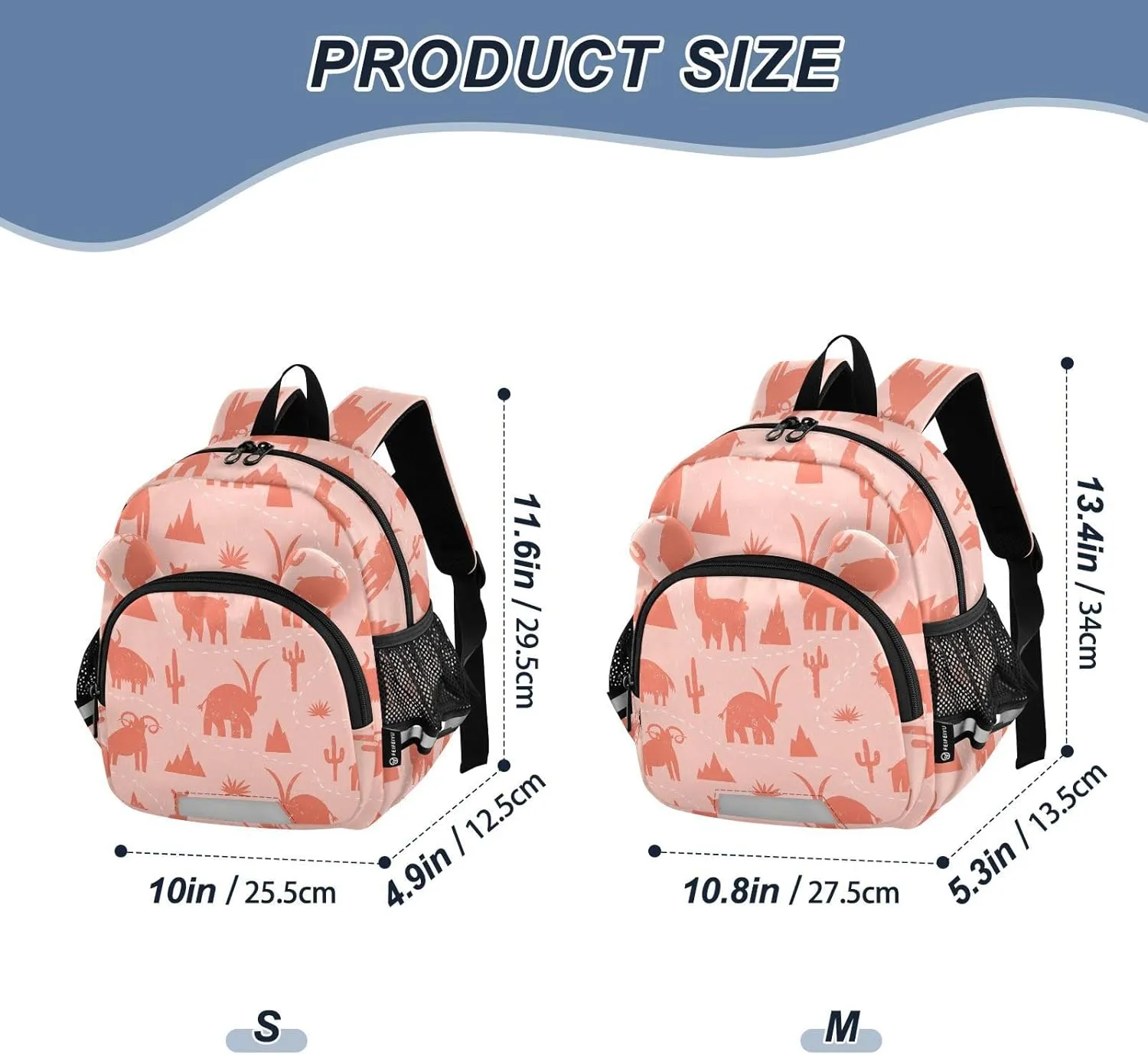 Lamas Goats Yaks Preschool Backpack Rams Daycare Bookbag School Backpack with Traction Rope for Kids 3-6