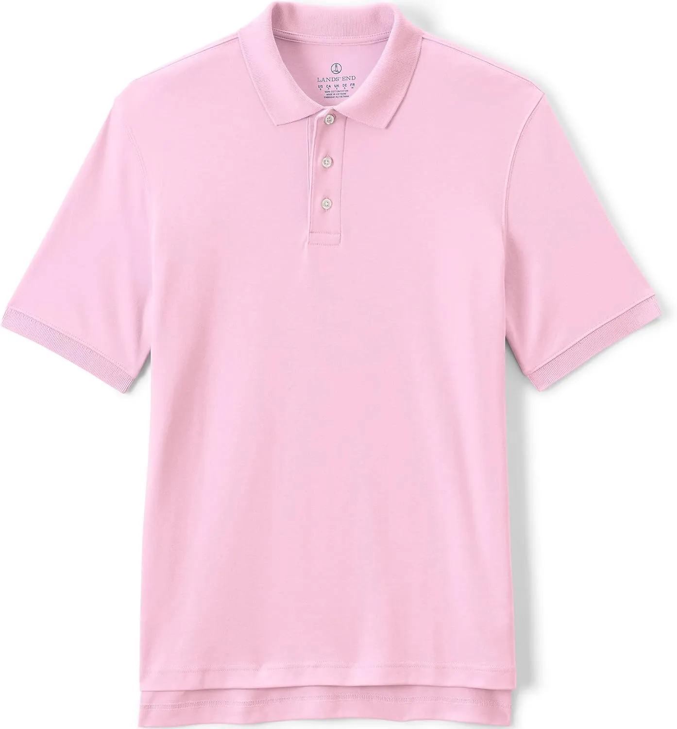 Lands' End School Uniform Men's Long Sleeve Interlock Polo Shirt